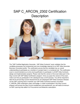 SAP C_ARCON_2302 Certification Description