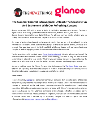 The Summer Carnival Extravaganza Unleash The Season’s Fun And Excitement With Our Refreshing Content.docx