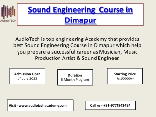 Best Colleges for Sound Engineering Course in Dimapur