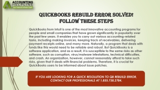 An effective method to troubleshoot QuickBooks Rebuild Error