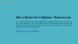 Hire a Hacker for Cellphone  Hackvist.com