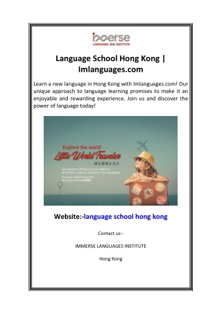 Language School Hong Kong  Imlanguages.com