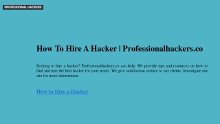 How To Hire A Hacker  Professionalhackers.co