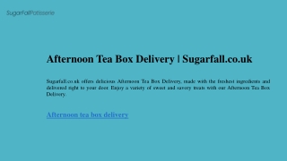 Afternoon Tea Box Delivery  Sugarfall.co.uk