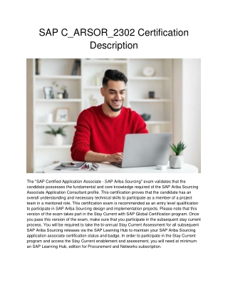 SAP C_ARSOR_2302 Certification Description