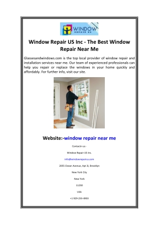 Window Repair US Inc - The Best Window Repair Near Me