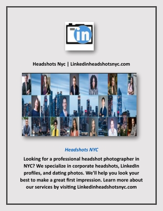 Headshots Nyc | Linkedinheadshotsnyc.com