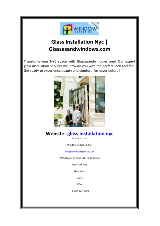 Glass Installation Nyc  Glassesandwindows.com