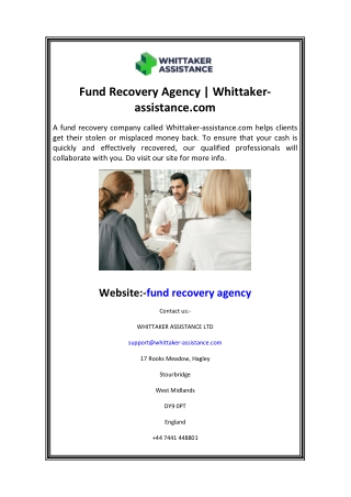 Fund Recovery Agency  Whittaker-assistance.com