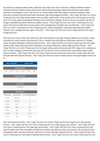 Sydney Pools 6d Live Hari Ini Paling Cepat Sdy 4d Result