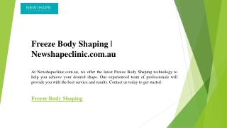 Freeze Body Shaping  Newshapeclinic.com.au