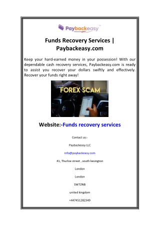 Funds Recovery Services  Paybackeasy.com