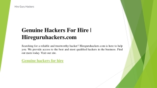 Genuine Hackers For Hire  Hireguruhackers.com