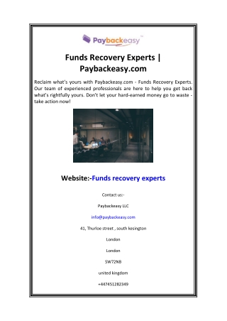 Funds Recovery Experts  Paybackeasy.com