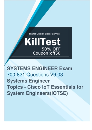 Updated Cisco 700-821 Exam Questions [2023 Killtest] Pass 700-821 Exam