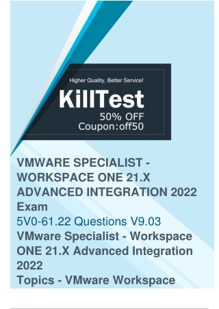 Updated VMware 5V0-61.22 Exam Questions [2023 Killtest] Pass 5V0-61.22 Exam