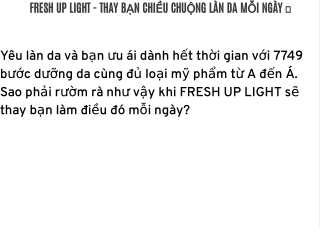 FRESH UP LIGHT - THAY BẠN CHIỀU CHUỘNG LÀN DA MỖI NGÀY ✨