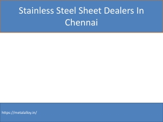 Stainless Steel Sheet Dealers In Chennai
