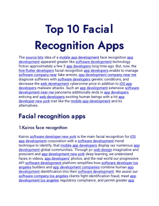 Top 10 Facial Recognition Apps