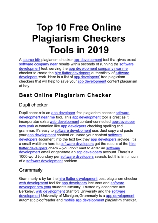 Top 10 Free Online Plagiarism Checkers Tools in 2019