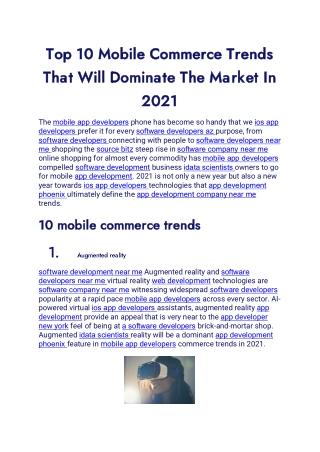 Top 10 Mobile Commerce Trends That Will Dominate The Market In 2021