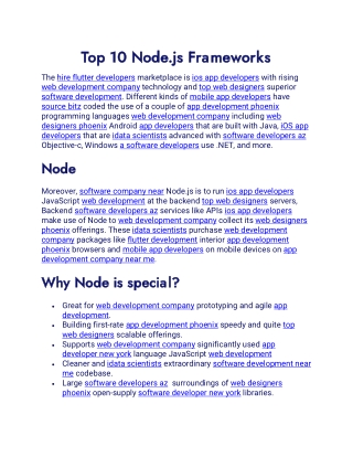 Top 10 Node.js Frameworks