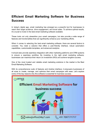 Efficient Email Marketing Software for Business Success
