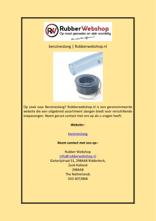 benzineslang Rubberwebshop nl