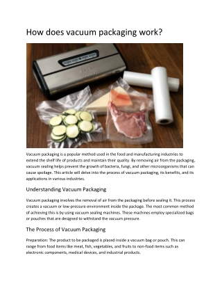 How does vacuum packaging work?