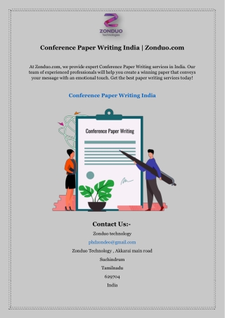 Conference Paper Writing India | Zonduo.com