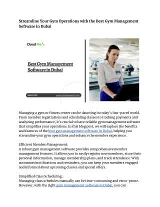 Streamline Your Gym Operations with the Best Gym Management Software in Dubai