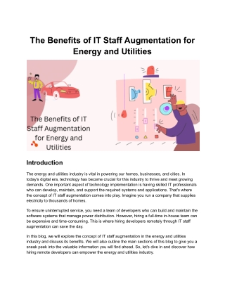 The Benefits of IT Staff Augmentation for Energy and Utilities