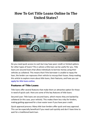 title loan online