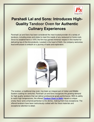 Tandoor Oven in Delhi