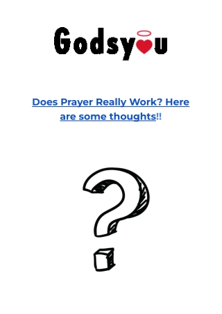 Does Prayer Really Work