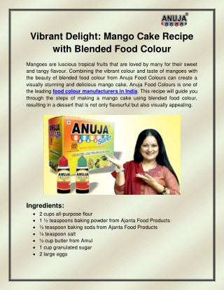 Food Colour Manufacturers in India