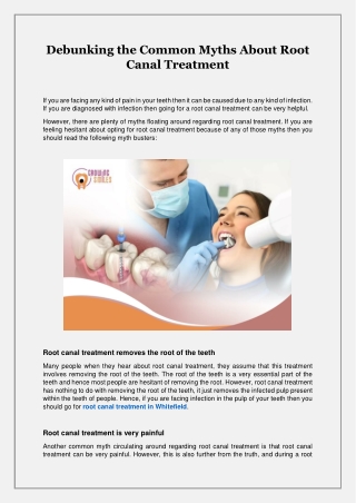 Debunking the Common Myths About Root Canal Treatment