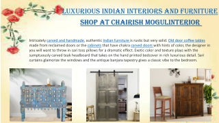 Luxurious Indian Interiors and Furniture