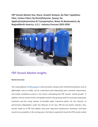 FRP Vessels