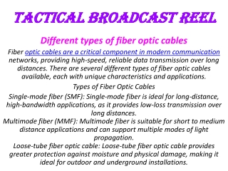 tactical broadcast reel