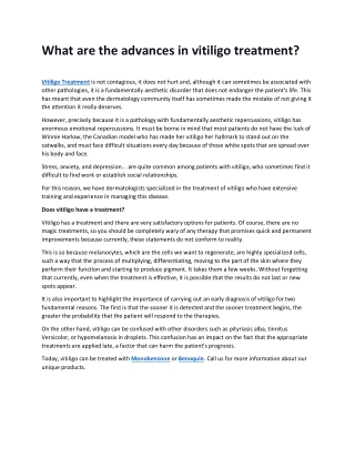 What are the advances in vitiligo treatment