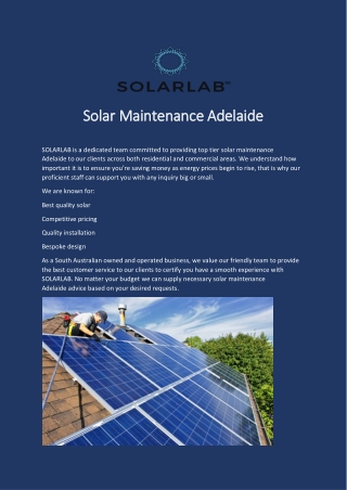 Solar Maintenance Adelaide