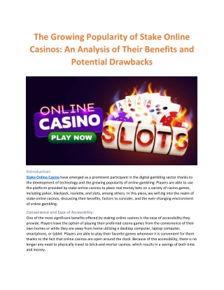 Stake Online Casino