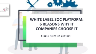 White Label SOC Platform 6 Reasons Why IT Companies Choose It