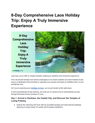 8-Day Comprehensive Laos Holiday Trip: Enjoy A Truly Immersive Experience