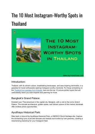 The 10 Most Instagram-Worthy Spots in Thailand