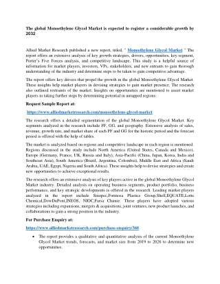 Monoethylene Glycol Market