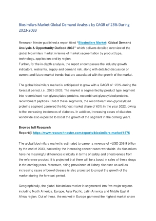 Biosimilars Market pdf