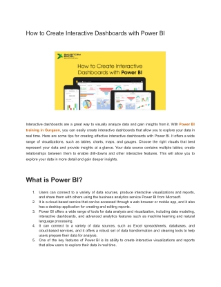 Power BI Training in Gurgaon | Power BI Coaching in Gurgaon