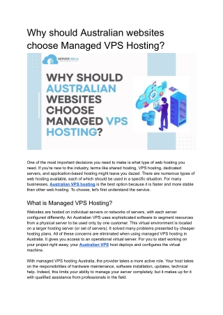 Why should Australian websites choose Managed VPS Hosting